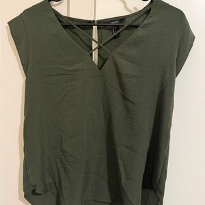 FOREVER 21 Olive Green V-Neck Women's Top